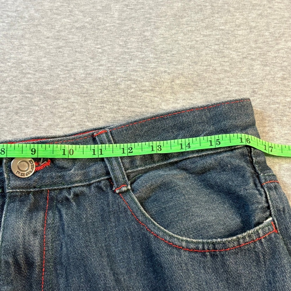Refuse Premium Denim Mens Jeans Size 36-Tag Red Green Contrast Stitching Relaxed - Picture 9 of 14